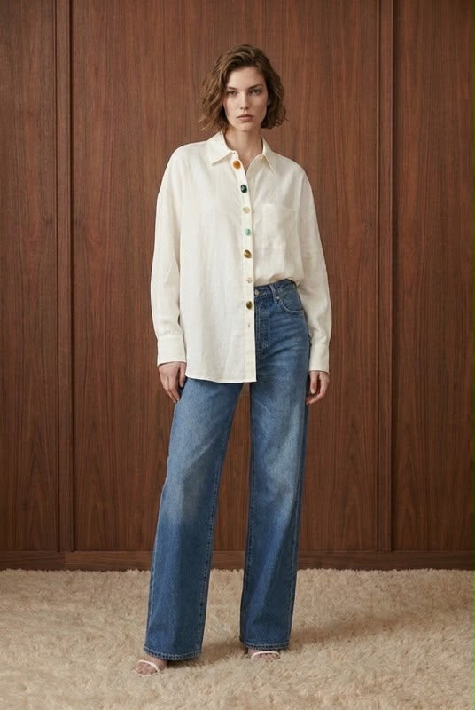 Blusan oversize botones de colores