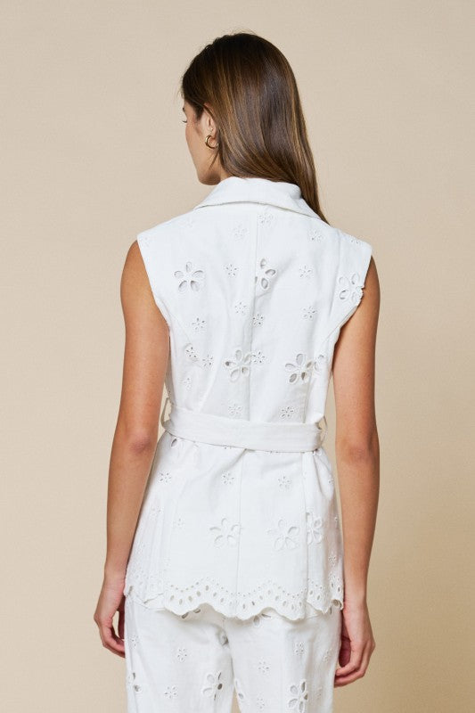 Set pantalón blanco flor