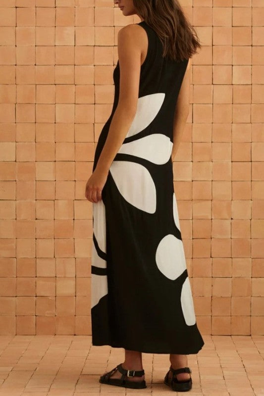 Vestido negro flor