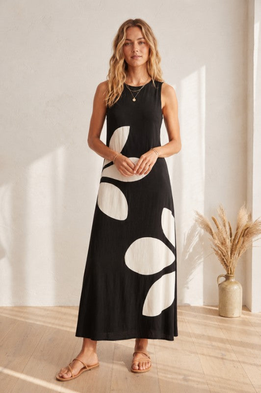 Vestido negro flor