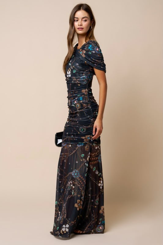 Vestido negro print