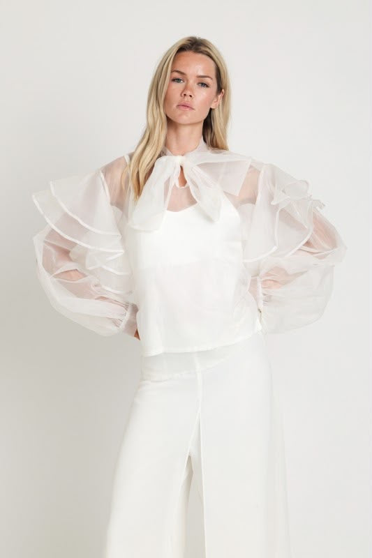 Blusa globo blanca