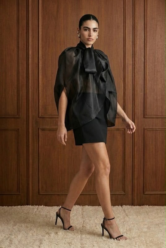 Blusa negra globo Unitalla