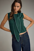 Top tejido verde
