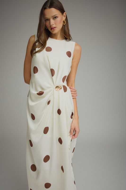 Vestido midi polkadots cafes