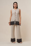 Set tejido beige negro