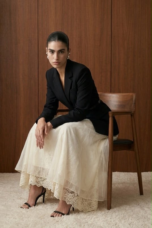 Falda ivory