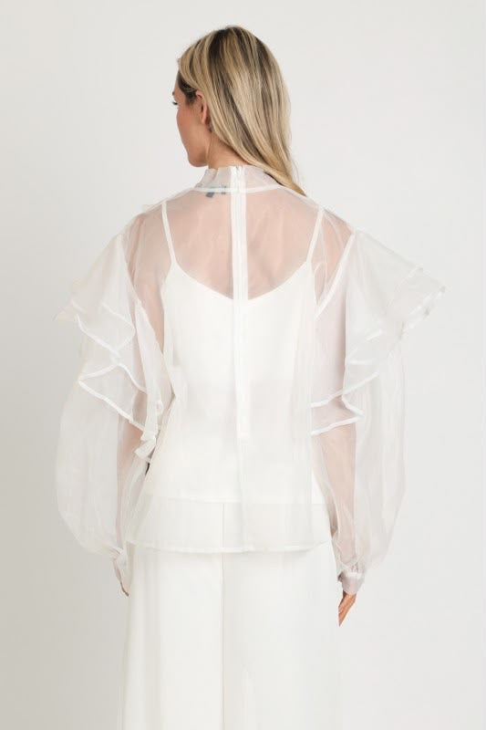 Blusa globo blanca