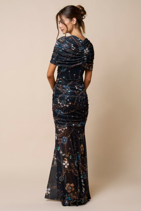 Vestido negro print