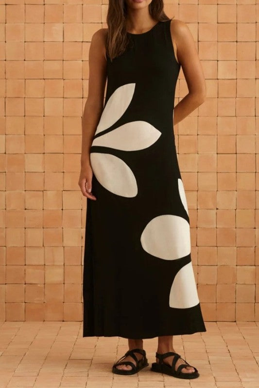 Vestido negro flor