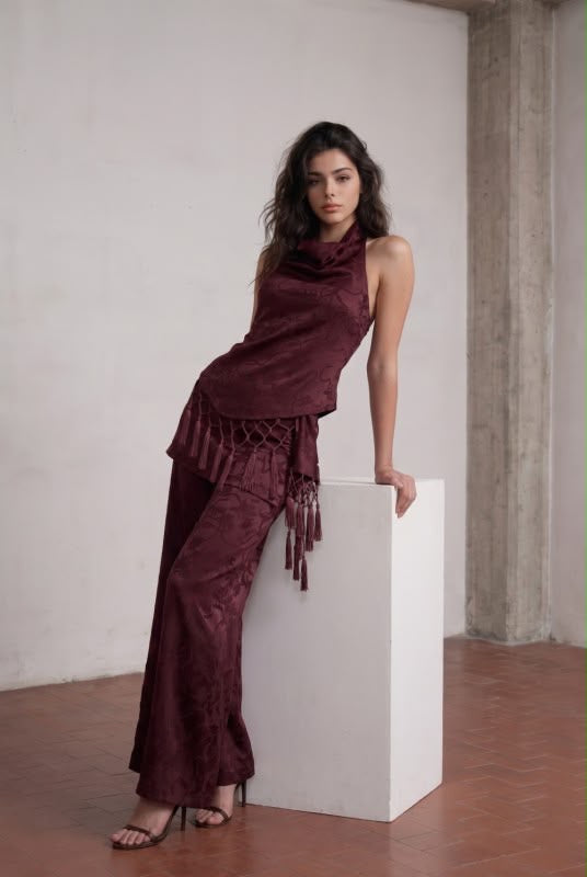 Set pantalón top asimétrico