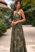 Vestido plantas verdes