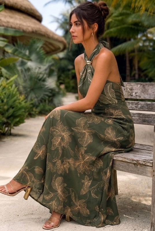Vestido plantas verdes