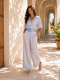 Pantalón y camisa rosa azul
