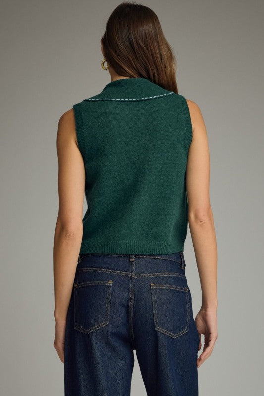 Top tejido verde