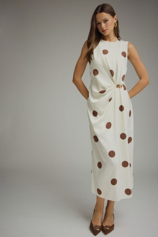 Vestido midi polkadots cafes